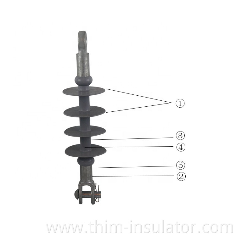 Polymer High Voltage 36KV 40KN Silicone Composite Insulator